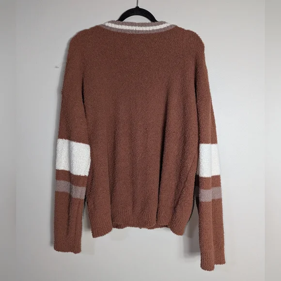 L/XL White Birch Boutique Fuzzy Cozy Brown Fall Cardigan - Picture 4 of 4